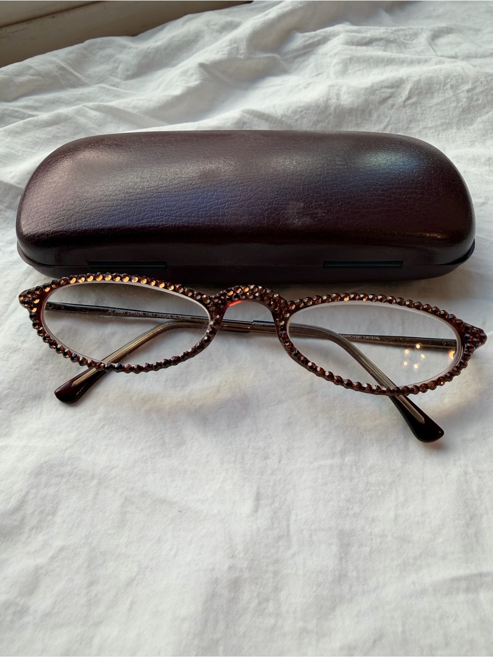 Jimmy Crystal NY Swarovski Rhinestone Reading Glasses +2.00 GL787 With Case - Picture 2 of 12